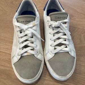 Calvin Klein Men's White and Gray Sneakers